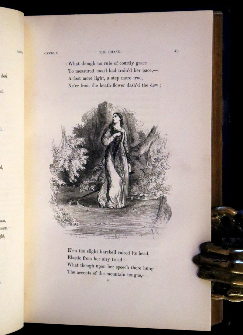 1853 Rare Book - Lady of the Lake by Sir Walter Scott, Illustrated by Birket Foster and John Gilbert.