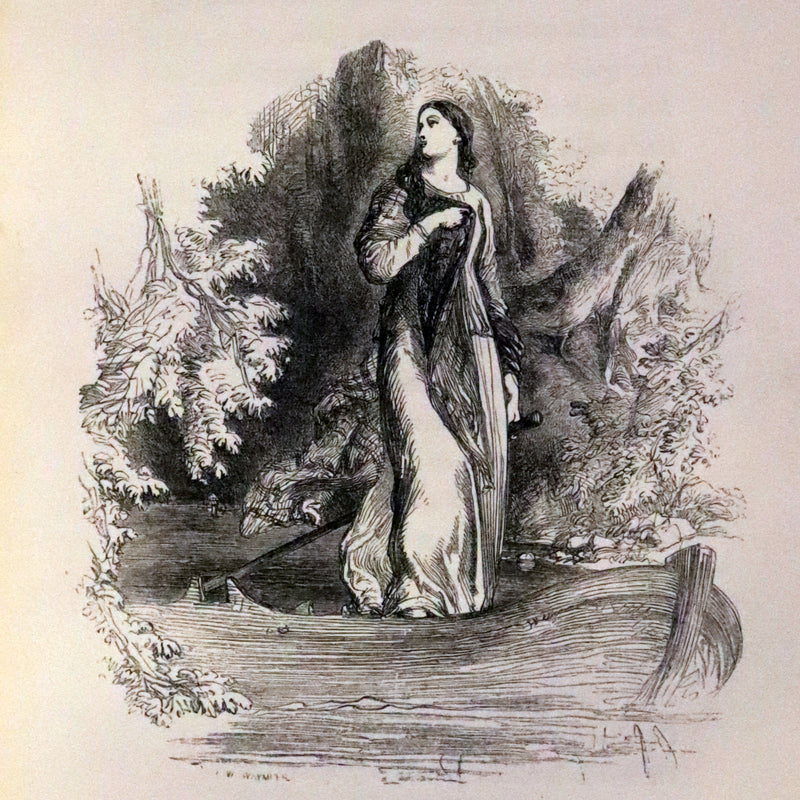 1853 Rare Book - Lady of the Lake by Sir Walter Scott, Illustrated by Birket Foster and John Gilbert.
