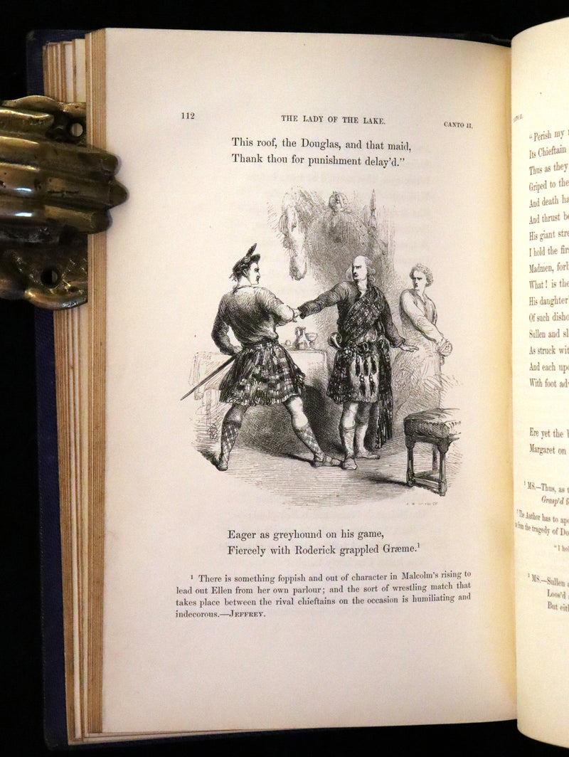 1853 Rare Book - Lady of the Lake by Sir Walter Scott, Illustrated by Birket Foster and John Gilbert.