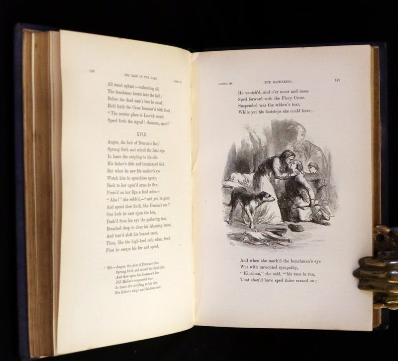 1853 Rare Book - Lady of the Lake by Sir Walter Scott, Illustrated by Birket Foster and John Gilbert.