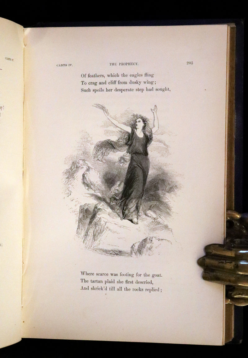 1853 Rare Book - Lady of the Lake by Sir Walter Scott, Illustrated by Birket Foster and John Gilbert.