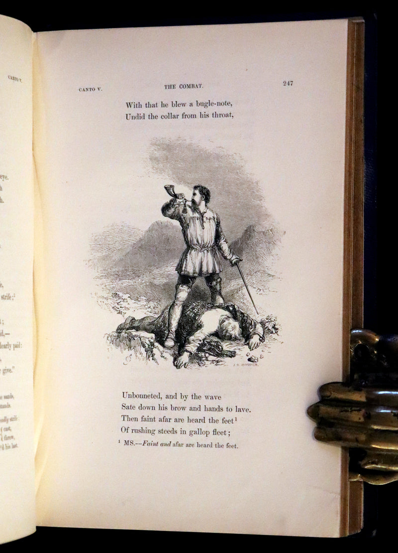 1853 Rare Book - Lady of the Lake by Sir Walter Scott, Illustrated by Birket Foster and John Gilbert.