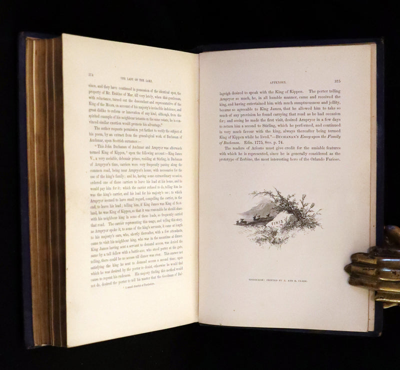 1853 Rare Book - Lady of the Lake by Sir Walter Scott, Illustrated by Birket Foster and John Gilbert.