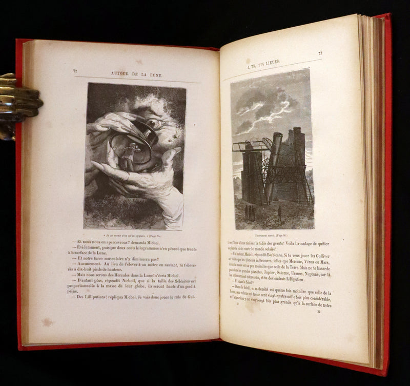 1880 Rare French Book - Around the Moon (Autour de la Lune) by Jules Verne. Illustrated.