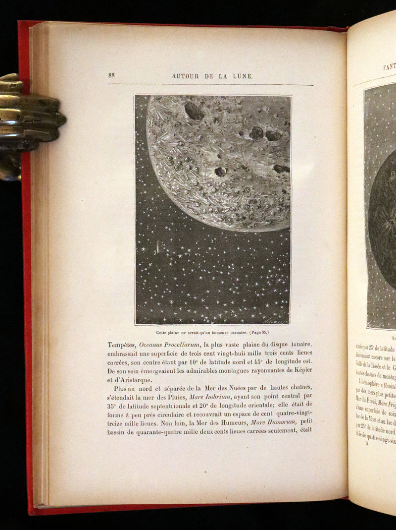 1880 Rare French Book - Around the Moon (Autour de la Lune) by Jules Verne. Illustrated.