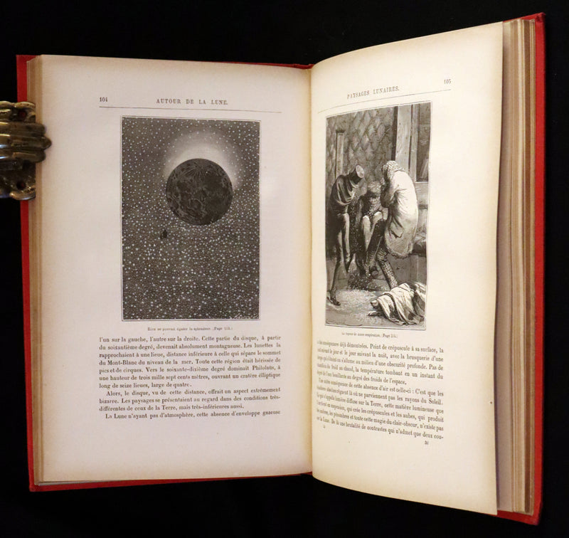 1880 Rare French Book - Around the Moon (Autour de la Lune) by Jules Verne. Illustrated.