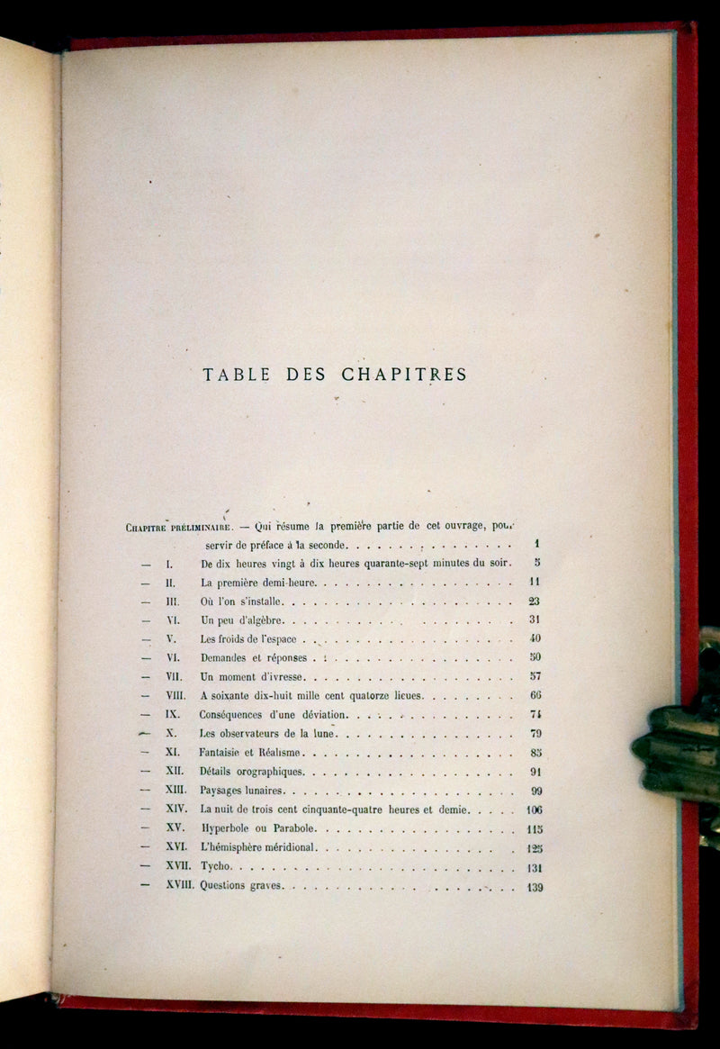 1880 Rare French Book - Around the Moon (Autour de la Lune) by Jules Verne. Illustrated.