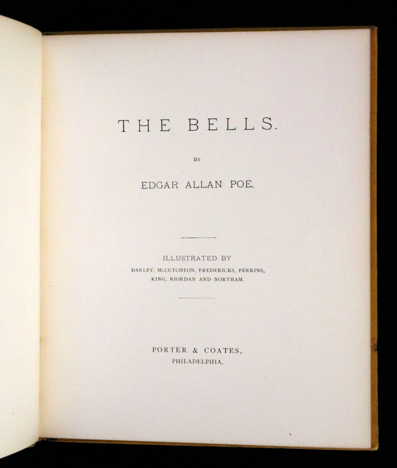 1881 Rare Book - The Bells by Edgar Allan Poe. Illustrated.