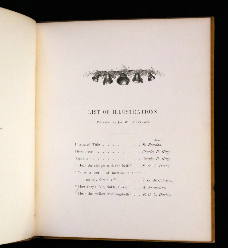 1881 Rare Book - The Bells by Edgar Allan Poe. Illustrated.