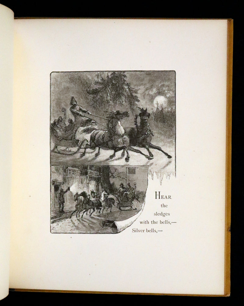 1881 Rare Book - The Bells by Edgar Allan Poe. Illustrated.