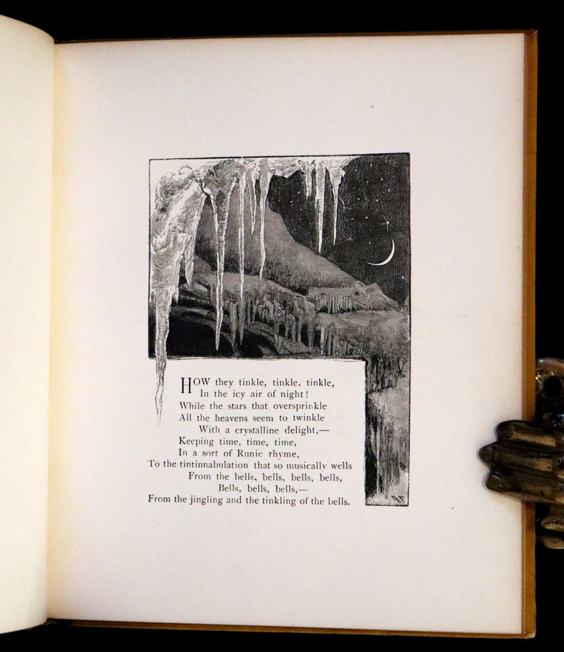 1881 Rare Book - The Bells by Edgar Allan Poe. Illustrated.