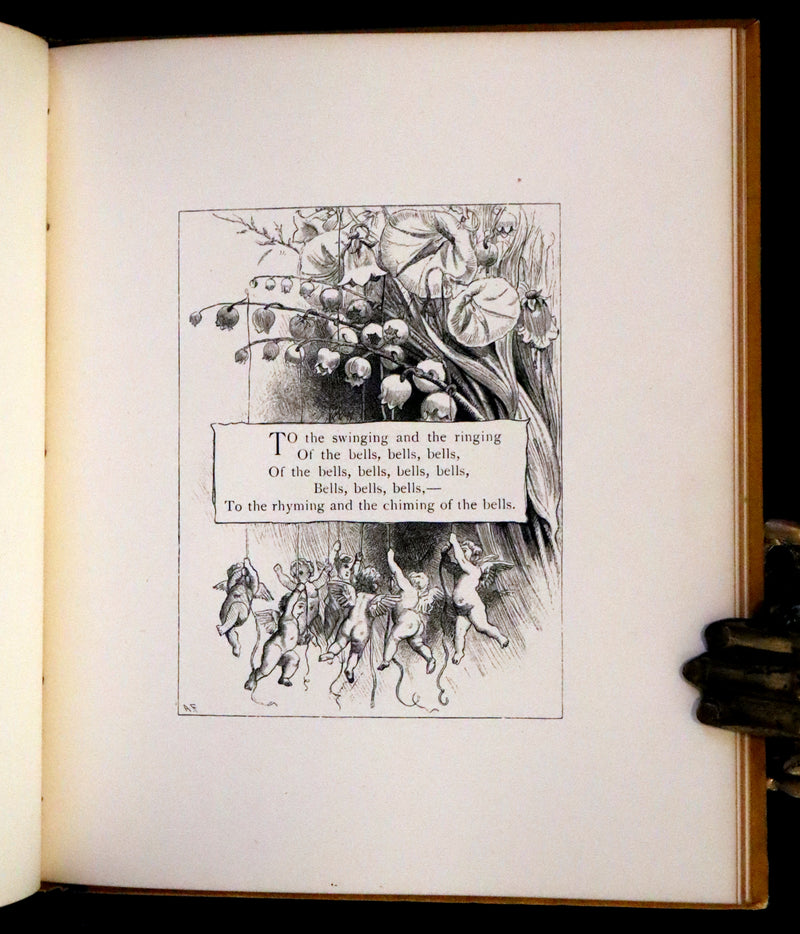 1881 Rare Book - The Bells by Edgar Allan Poe. Illustrated.