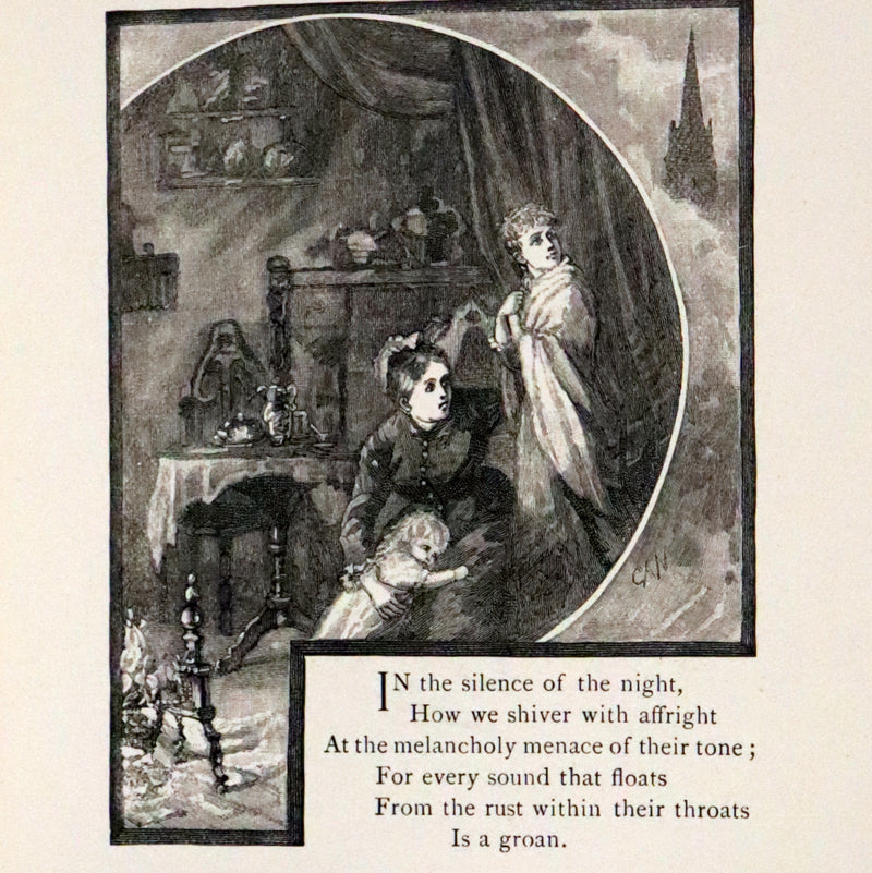 1881 Rare Book - The Bells by Edgar Allan Poe. Illustrated.