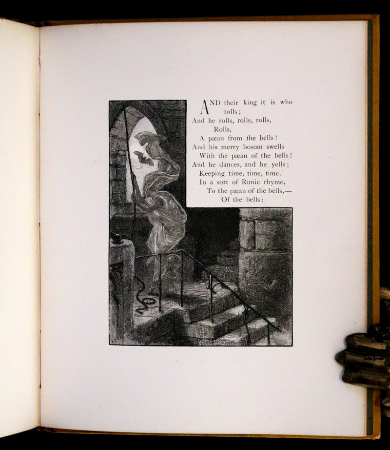1881 Rare Book - The Bells by Edgar Allan Poe. Illustrated.