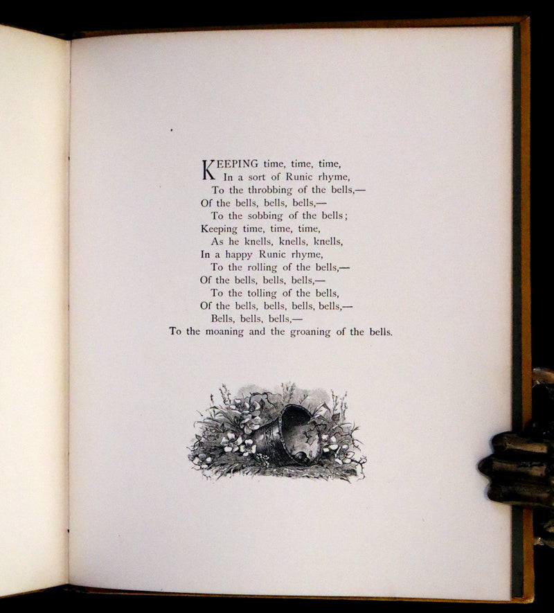 1881 Rare Book - The Bells by Edgar Allan Poe. Illustrated.