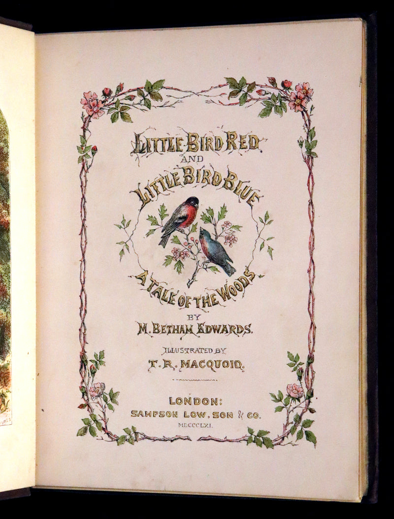 1861 Scarce Book - Little Bird Red and Little Bird Blue: A Tale of the Woods.