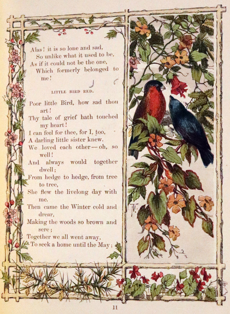 1861 Scarce Book - Little Bird Red and Little Bird Blue: A Tale of the Woods.