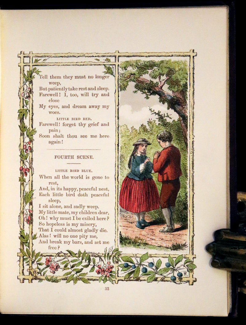 1861 Scarce Book - Little Bird Red and Little Bird Blue: A Tale of the Woods.