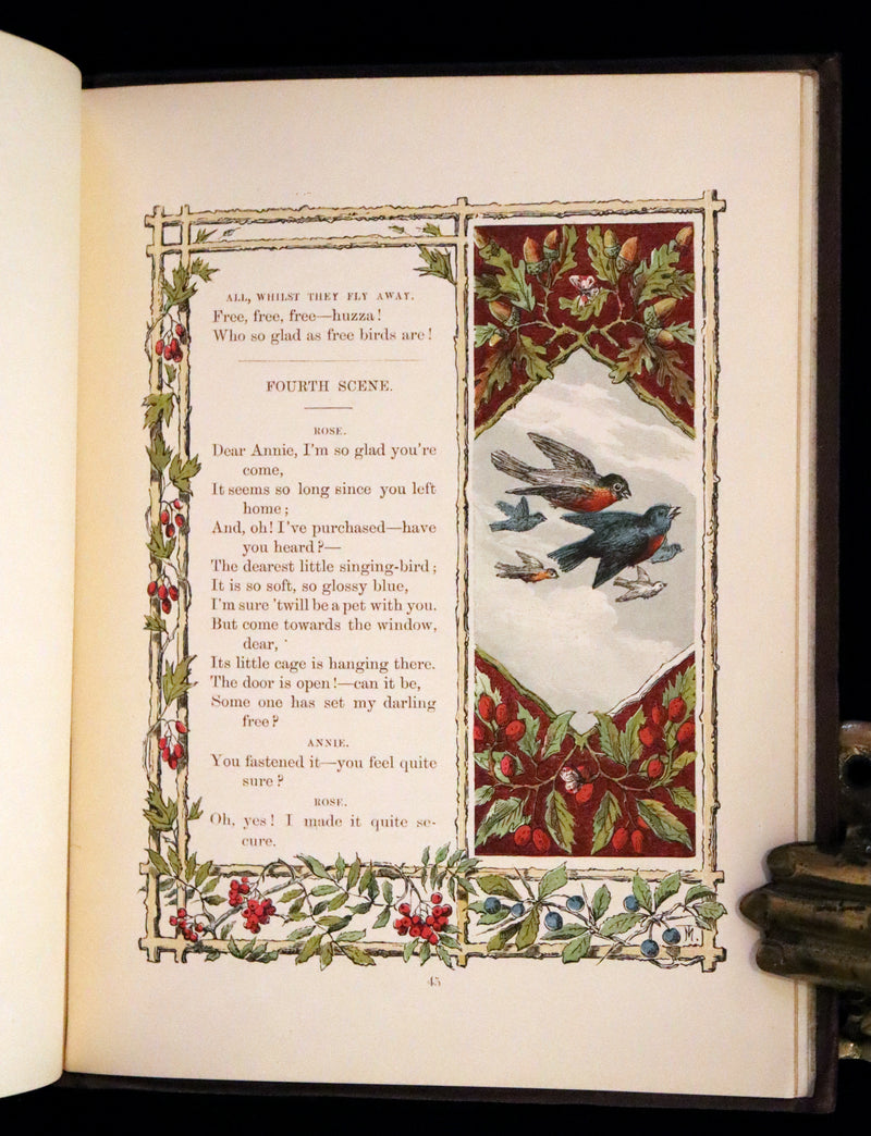 1861 Scarce Book - Little Bird Red and Little Bird Blue: A Tale of the Woods.