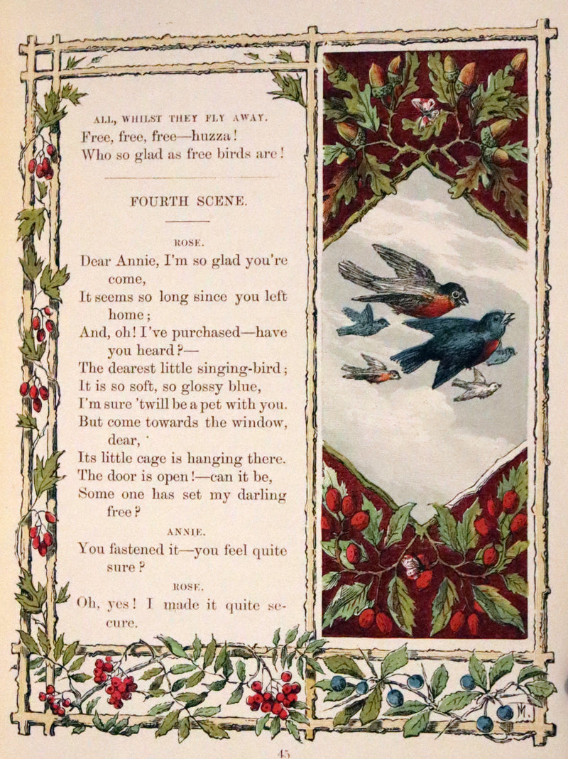 1861 Scarce Book - Little Bird Red and Little Bird Blue: A Tale of the Woods.