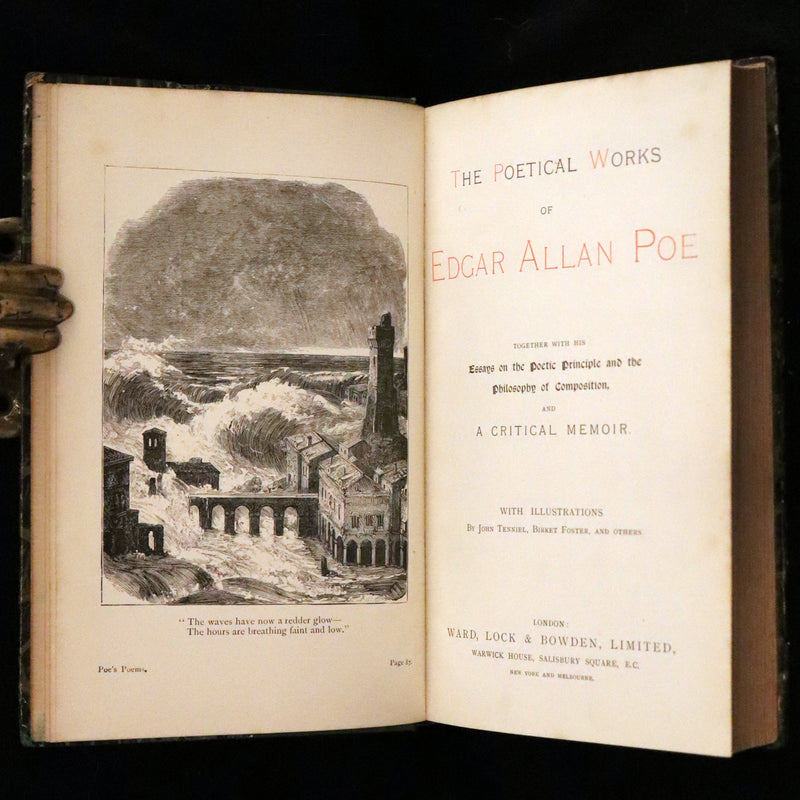 1890 Scarce Edition - The Poetical Works of Edgar Allan Poe Illustrated.