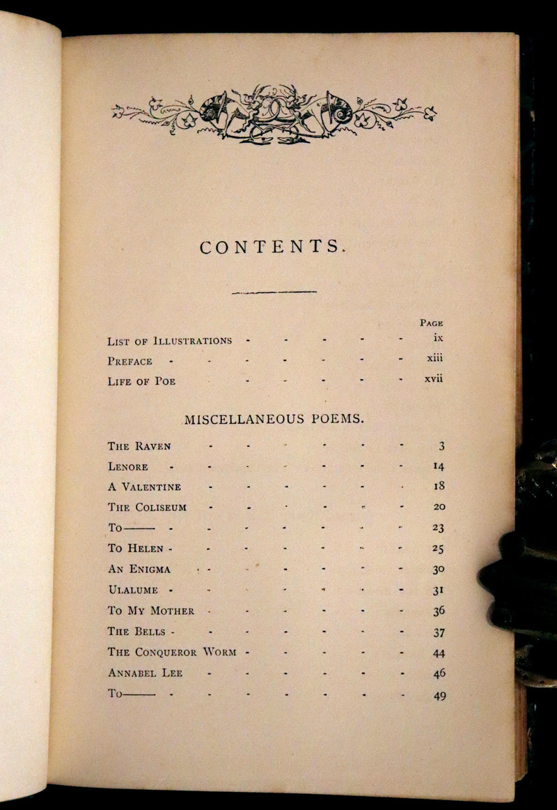 1890 Scarce Edition - The Poetical Works of Edgar Allan Poe Illustrated.