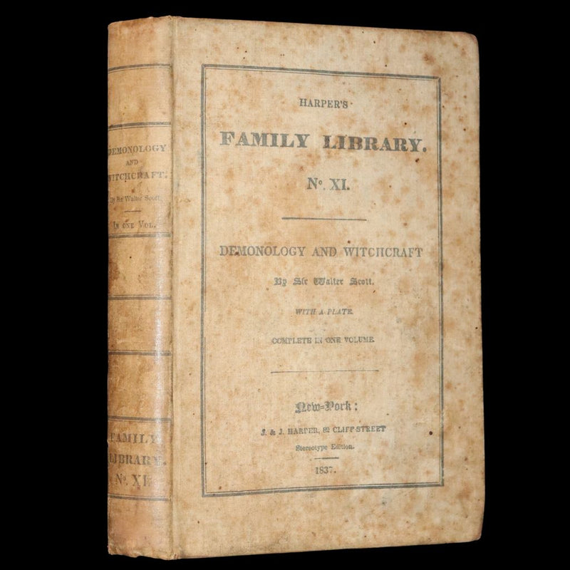 1836 Rare US Early Edition - Demonology and Witchcraft by Sir Walter Scott