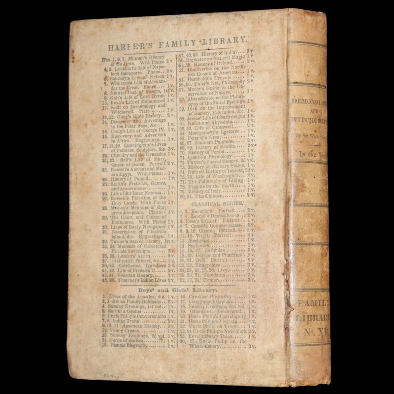 1836 Rare US Early Edition - Demonology and Witchcraft by Sir Walter Scott