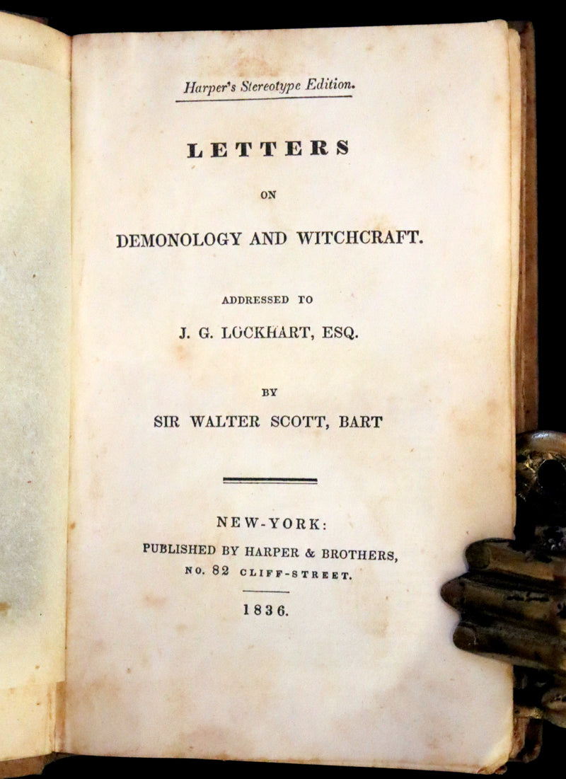 1836 Rare US Early Edition - Demonology and Witchcraft by Sir Walter Scott