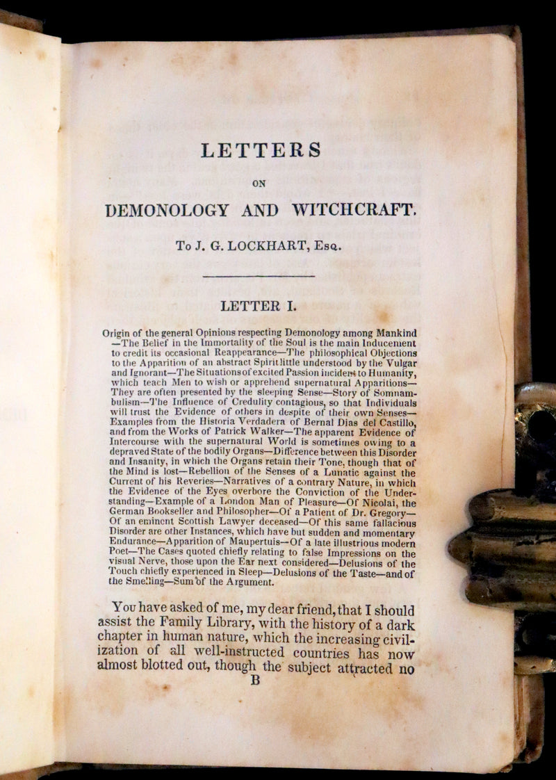 1836 Rare US Early Edition - Demonology and Witchcraft by Sir Walter Scott