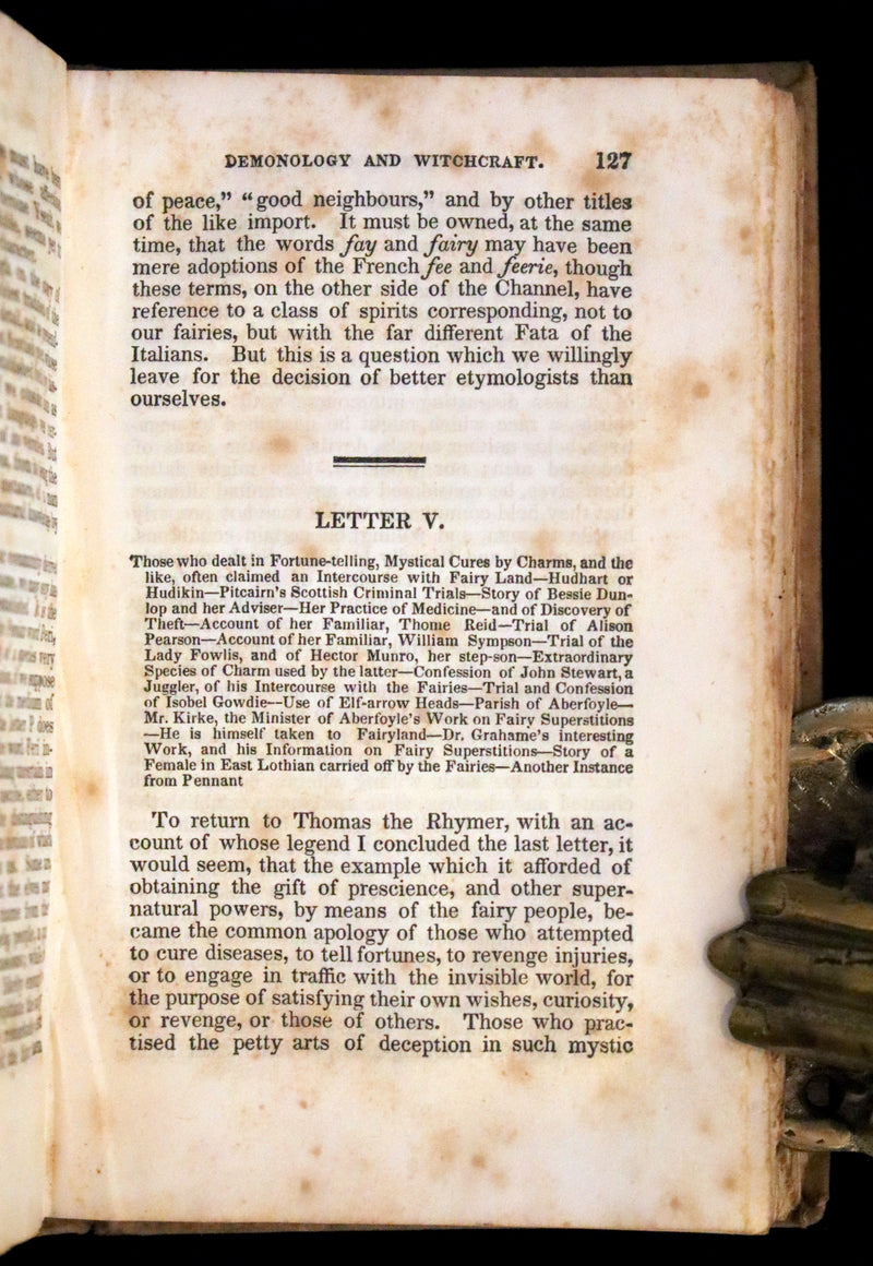 1836 Rare US Early Edition - Demonology and Witchcraft by Sir Walter Scott