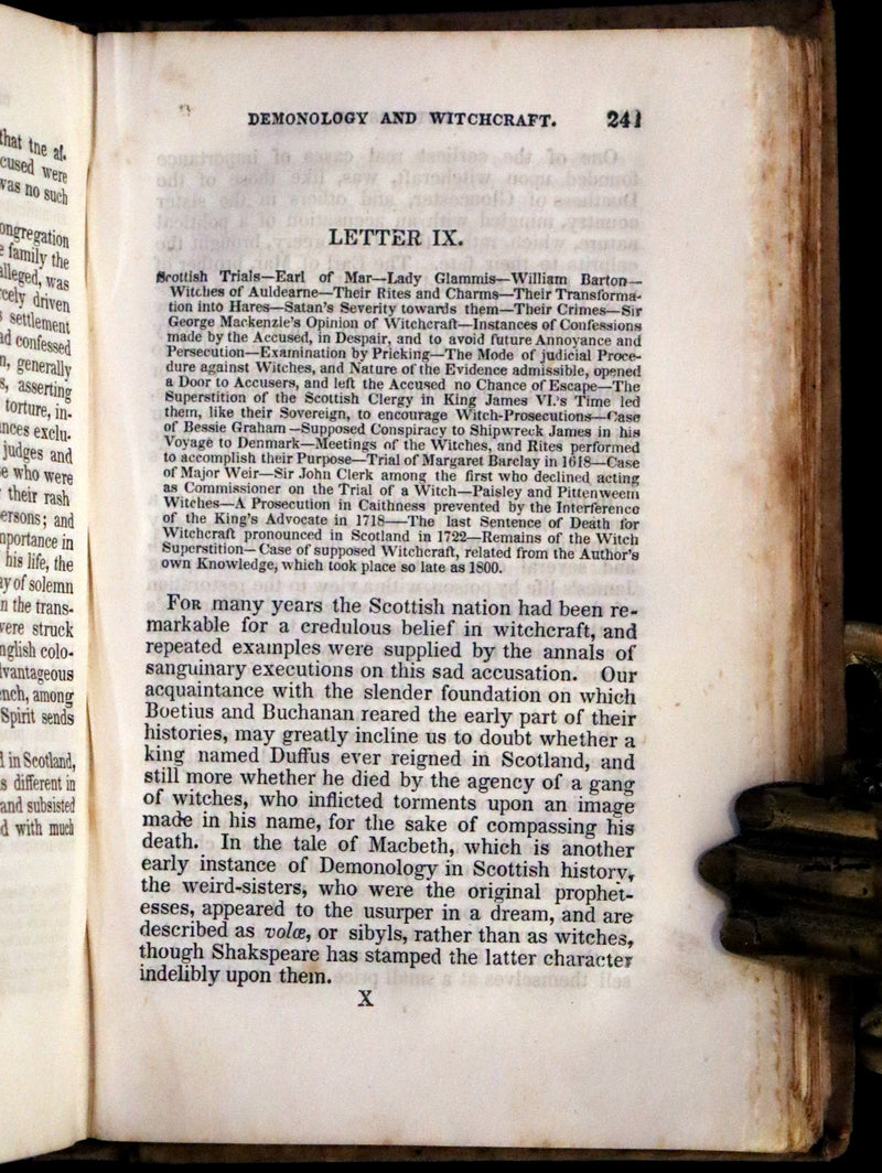 1836 Rare US Early Edition - Demonology and Witchcraft by Sir Walter Scott