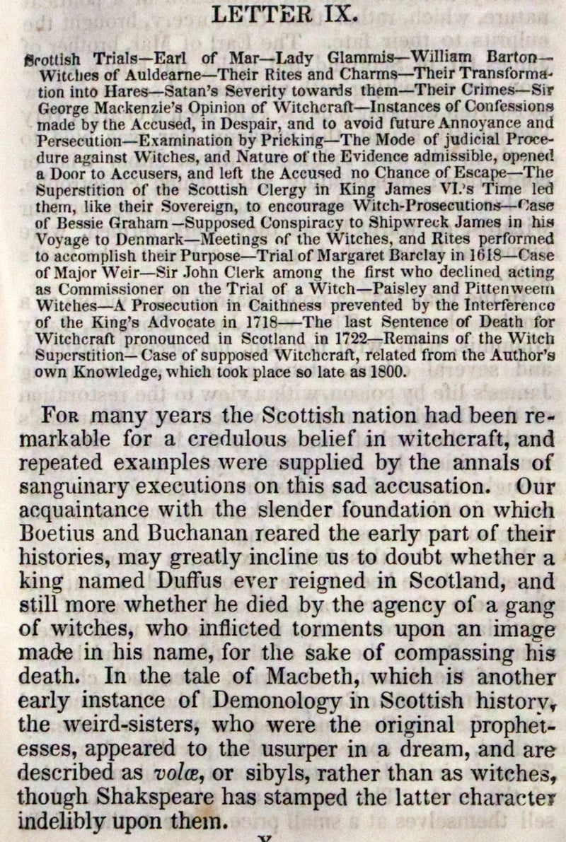 1836 Rare US Early Edition - Demonology and Witchcraft by Sir Walter Scott
