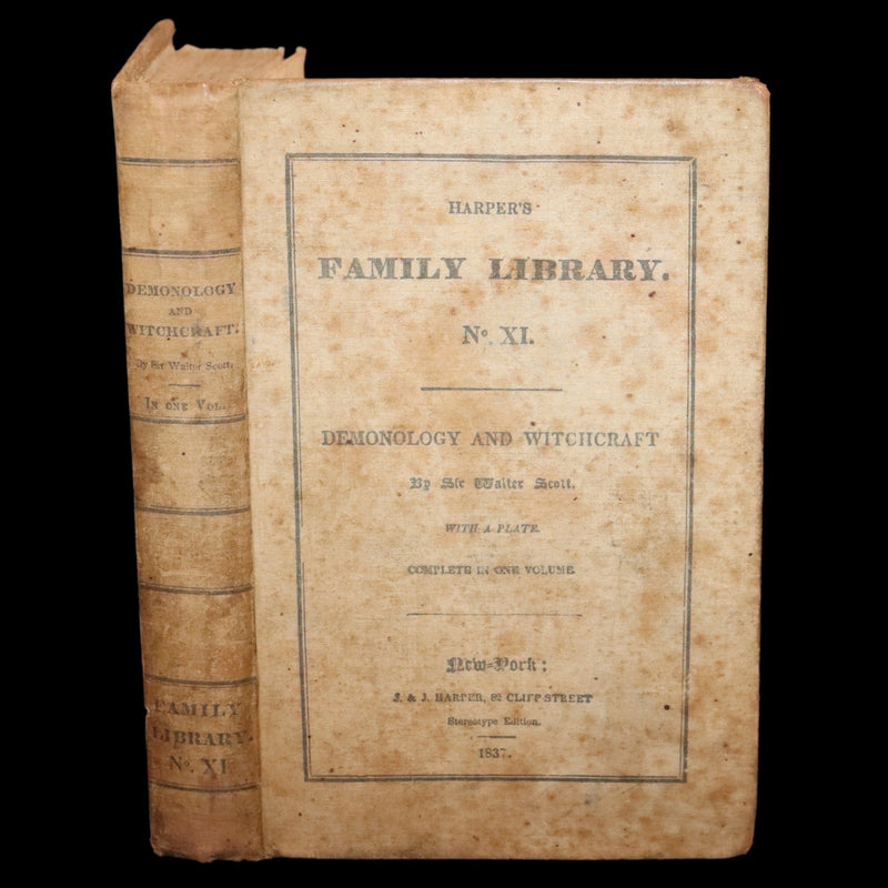 1836 Rare US Early Edition - Demonology and Witchcraft by Sir Walter Scott