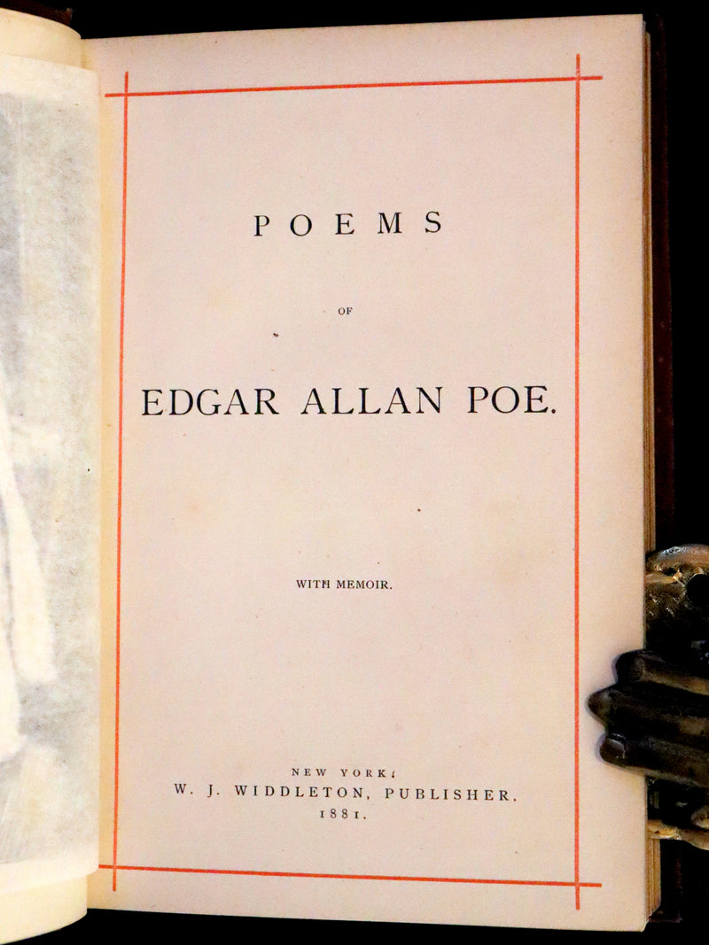 1881 Rare Book - Poems of Edgar Allan POE ; The Raven, Lenore, Ulalume,...