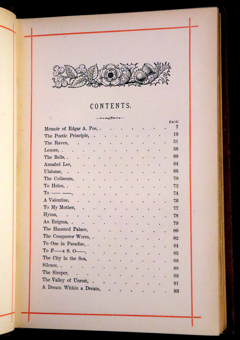 1881 Rare Book - Poems of Edgar Allan POE ; The Raven, Lenore, Ulalume,...