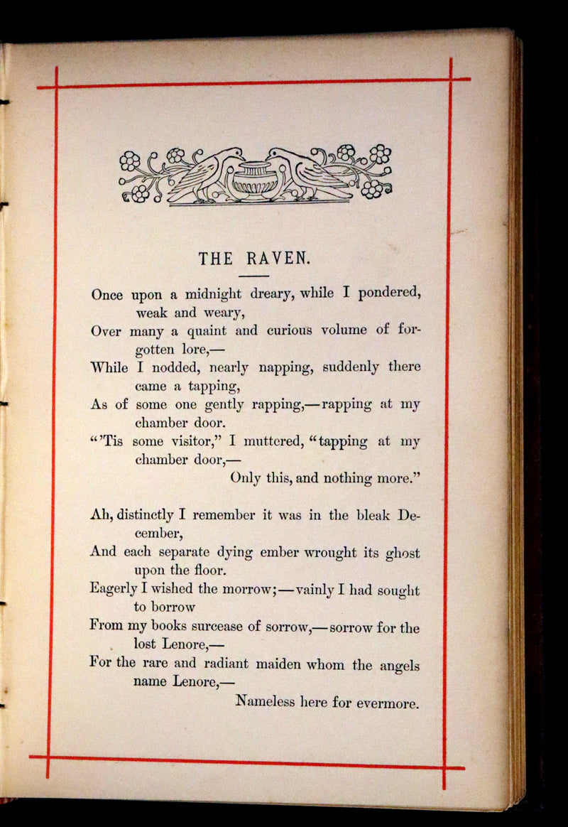 1881 Rare Book - Poems of Edgar Allan POE ; The Raven, Lenore, Ulalume,...