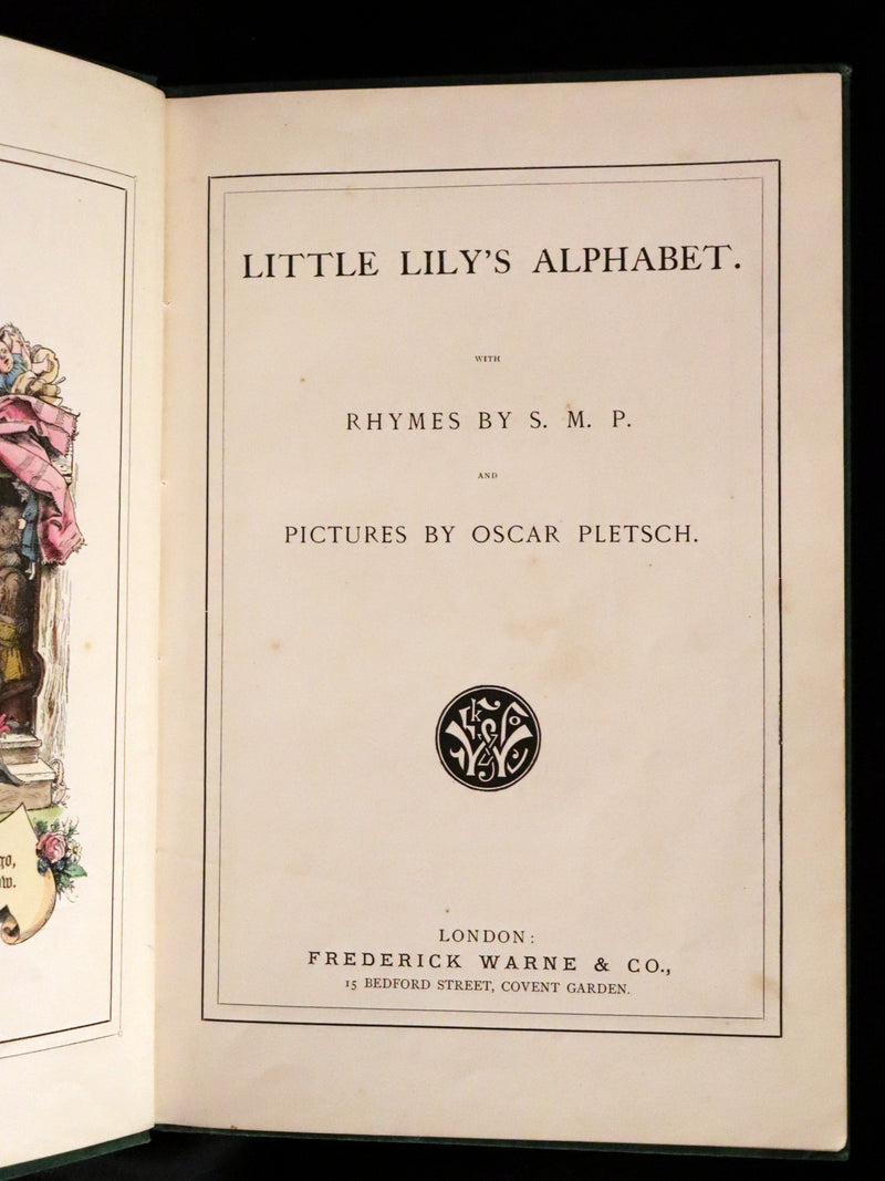 1867 Scarce Book - Little Lily's Alphabet Illustrated by Oscar Pletsch