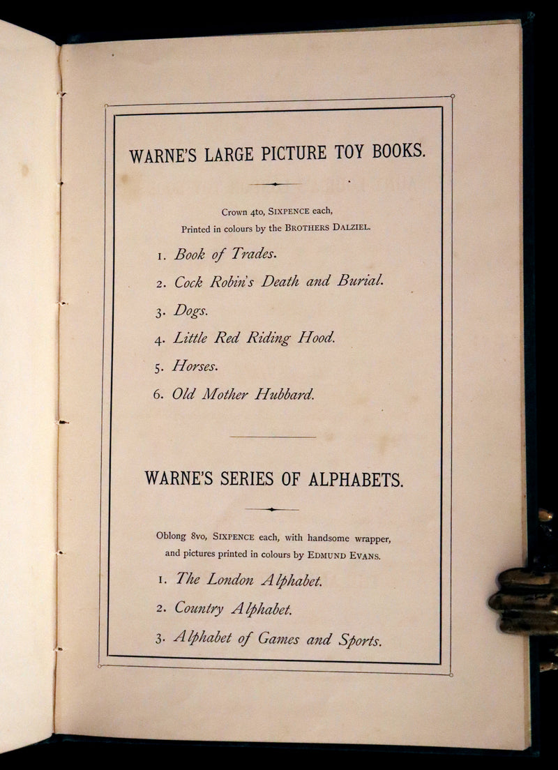 1867 Scarce Book - Little Lily's Alphabet Illustrated by Oscar Pletsch
