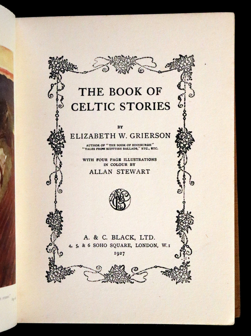 1927 Scarce Book - The Book of Celtic Stories by Elizabeth W. Grierson
