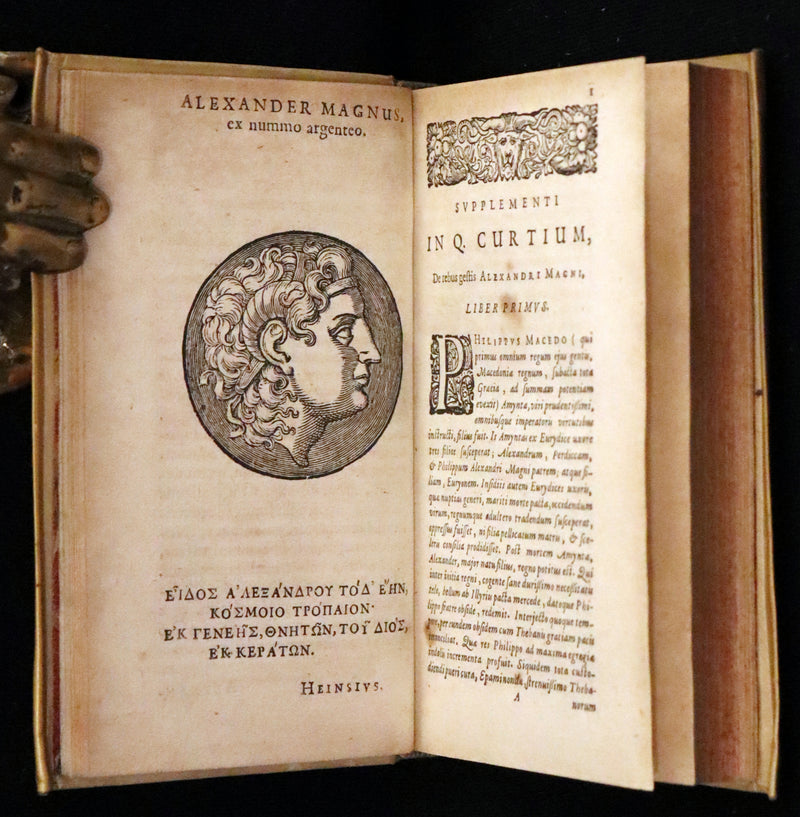 1633 Rare Latin Book - Histories of Alexander the Great with Map