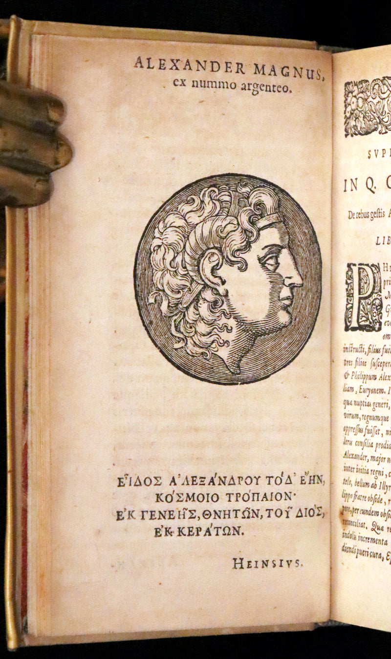 1633 Rare Latin Book - Histories of Alexander the Great with Map