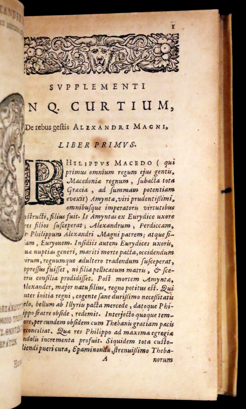 1633 Rare Latin Book - Histories of Alexander the Great with Map
