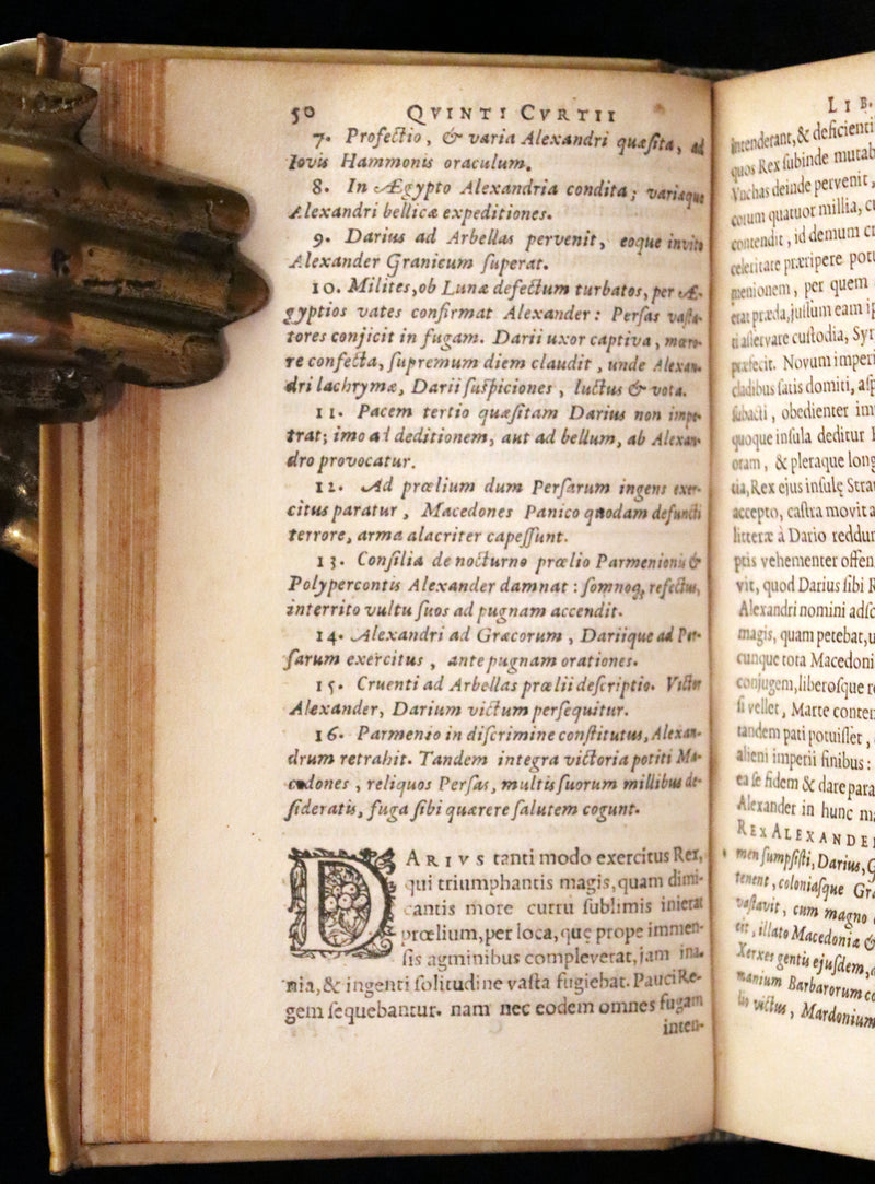 1633 Rare Latin Book - Histories of Alexander the Great with Map