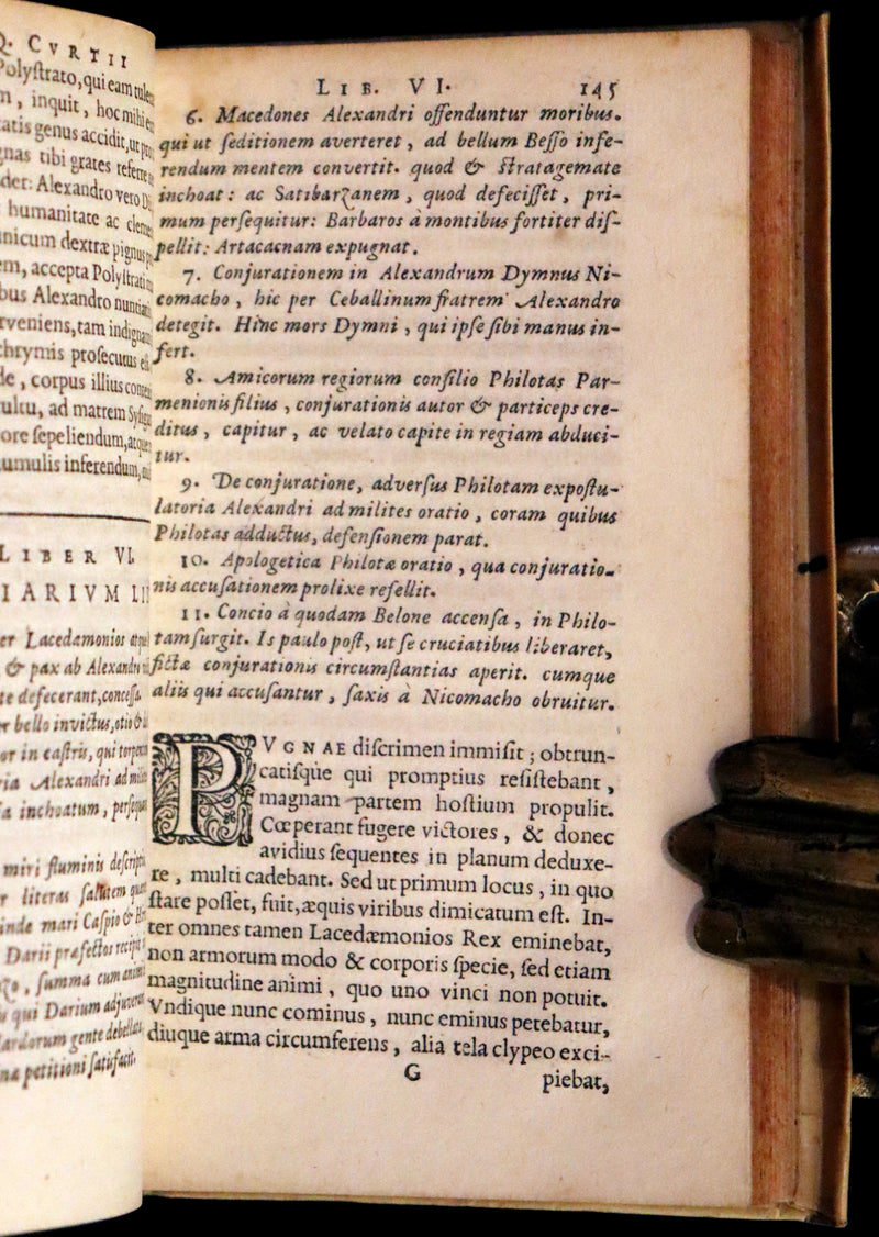 1633 Rare Latin Book - Histories of Alexander the Great with Map