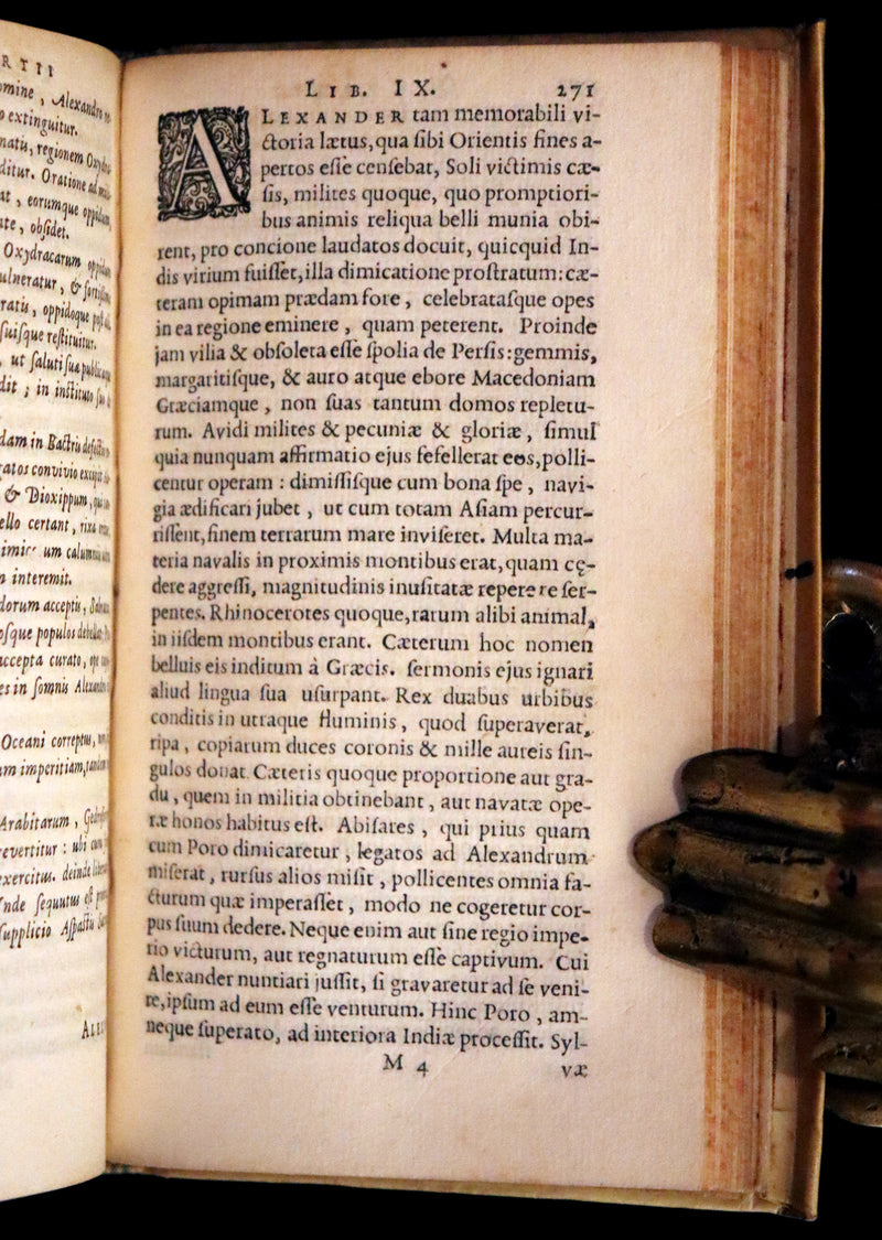 1633 Rare Latin Book - Histories of Alexander the Great with Map