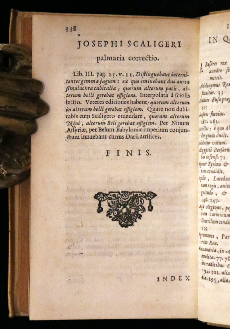 1633 Rare Latin Book - Histories of Alexander the Great with Map