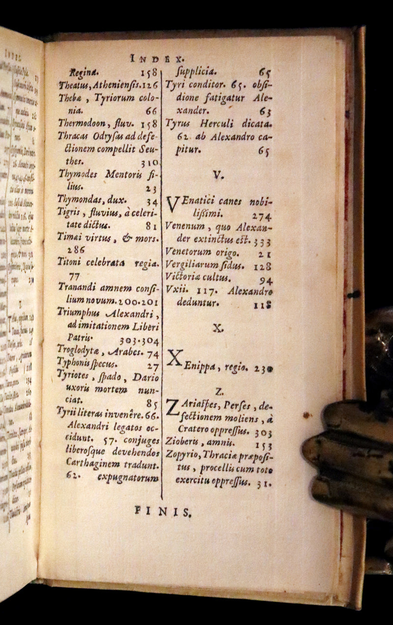 1633 Rare Latin Book - Histories of Alexander the Great with Map