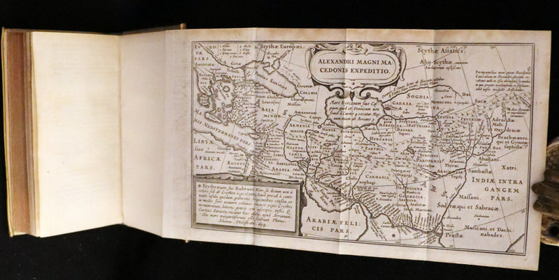 1633 Rare Latin Book - Histories of Alexander the Great with Map