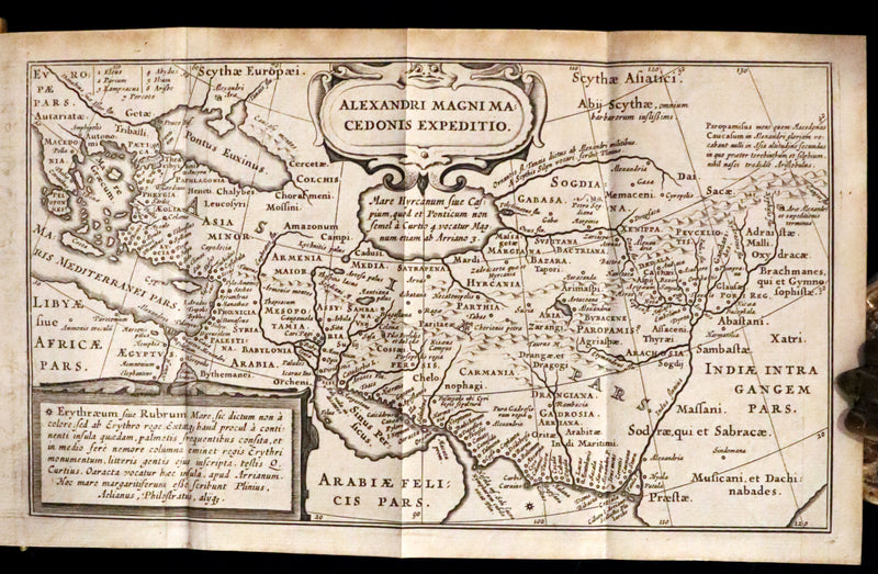 1633 Rare Latin Book - Histories of Alexander the Great with Map